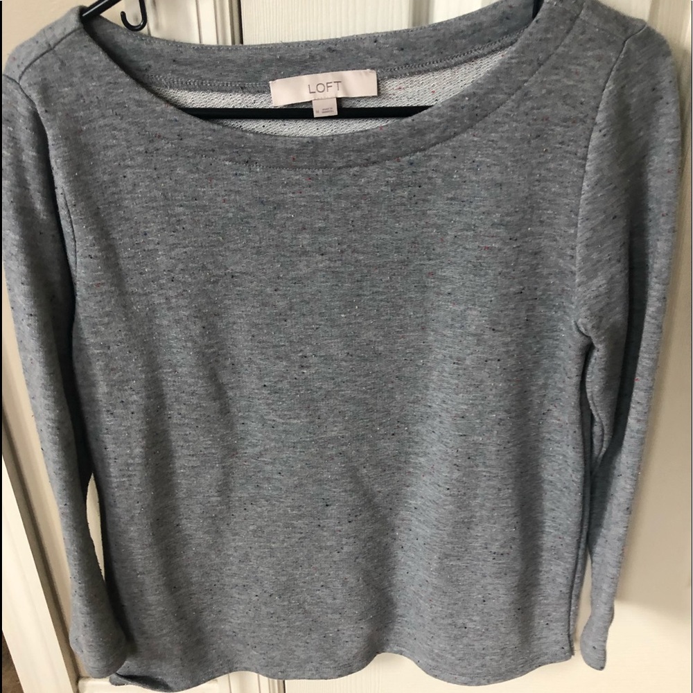 LOFT-Very cute Loft sweatshirt, with little color specs! Cute back detail, too!